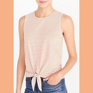 J. Crew Orange Striped Tie-front Tank Top medium J1254